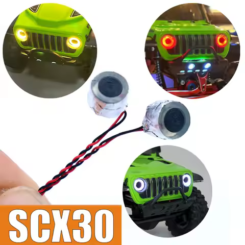 1:30th Scale SCX30 LED Angel Eye Headlights for 1/30 RC Crawler Car SCX30 Jeep Wrangler Accessories