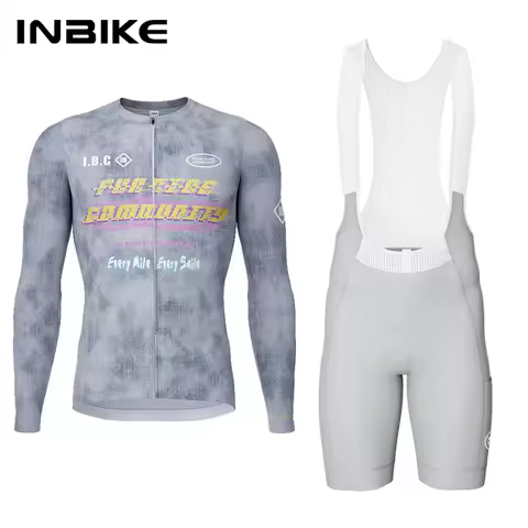 INBIKE Men's Cycling Jersey Set Long Sleeve Quick Dry Breathable Bicycle Clothing for Men Mountain B