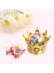 1入皇冠圓頂糖果巧克力包裝盒，創意禮盒，適用於婚禮、節日、派對和桌面裝飾