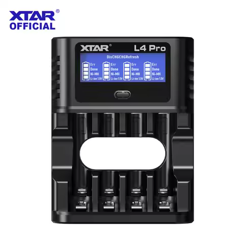 XTAR L4 Pro Smart Charger for AA AAA 1.5V Li-ion and Ni-MH Batteries with Smart Repair Low Heat and 