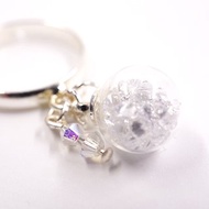 A Handmade 白色水晶玻璃球指環