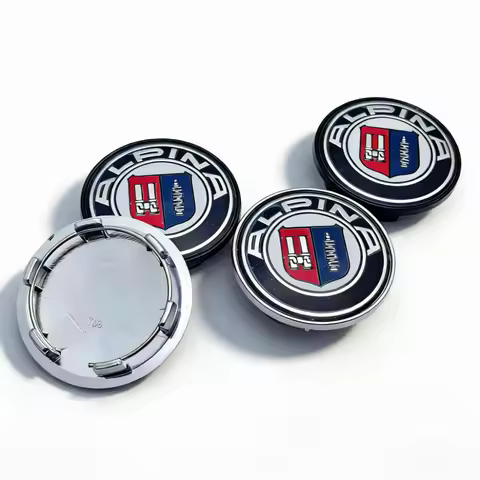 4pcs ALPINA Logo Badge Emblem Car Wheel Center Caps 69MM Clip 56MM Wheels Hub Dust Cap Rim Hubcaps C