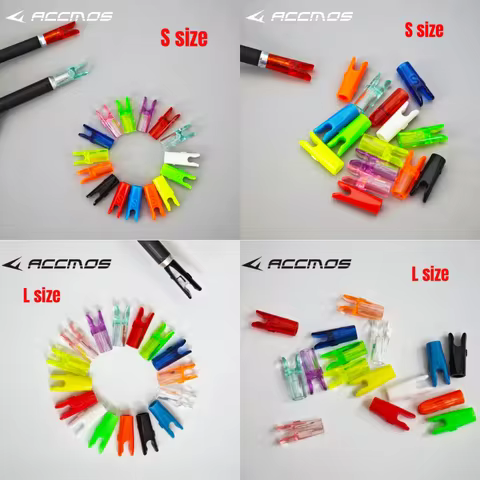 100Pcs/pack S/L Size Plastic Arrow Nocks Universal Anti-Pin Nock Arrow Tails for ID 4.2/6.2mm Shafts