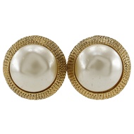 二手復古香奈兒耳環，鍍金仿珍珠，法國製造，約 29.5 克，適合女士。