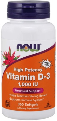 Now Foods, Vitamin D3 (1000 IU 360 Softgels) (5000 IU 240 Softgels) (10000 IU 240 Softgels) High Pot