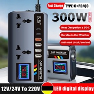 【2026 New upgrade】12v/24v-220v car inverter 12v to 220v charger USB Tape-c fast charging car charger