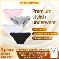 CK Women's Underwear 1 Box 3 Pack Pure Cotton Material Women's Triangle Panties Bikini Women's Panti