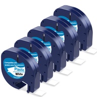 5 X Plastic White Tape Replacement for Dymo Letratag Refills, Compatible with Dymo Label Maker Refil