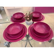 Camellia Serving Set | Set Pinggan Camellia 💯TUPPERWARE | 12 pieces Camellia Collection Dining Serve