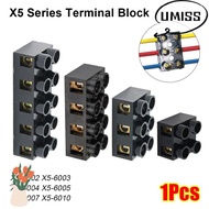 UMISTYDREAM9IQ0 1Pcs Terminal Block, 500V 10A 20A 60A 2/3/5/10 Holes Wiring Connector, X5 Series Bra