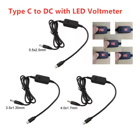 USB C Power Boost Line Type C PD to DC 5V 9V 12V 12V 20V 5.5x2.5mm 4.0x1.7mm 3.5x1.35mm Plug Step UP