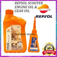 REPSOL SCOOTER ENGINE OIL GEAR OIL MXR MATIC PT 10W-40 &amp; 80W90 FULLY (COMBO SET)