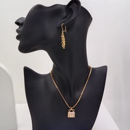 HeyKyo - Kalung Wanita  Lapis Emas Model Style Korea Liontin Tas  H Free Anting Daun Fashion 2023