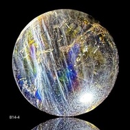 B14-4 大彩虹光 茶水晶球 隱性藍針小型隨身 茶晶球 水晶球