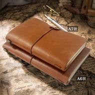 🔥Ready Stock🔥Handbook European-style Planner Loose-leaf Soft Leather Convenient A7 Small Portable Po