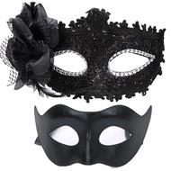 7Queen Halloween Venetian Masquerade Mask for Couple Maskaraid Masks Mardi Gras Adult Mascarade Ball