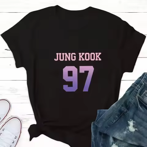 Tops for Women V(taehyung) Jungkook T Shirt Women Suga Kpop Harajuku Tshirt Woman Tshirts Aesthetic