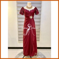 ▐ ☋ ▫ SIDE SWAG Brooch Design Formal Dress for Events, Weddings, Ninang, Mother of the Bride Groom