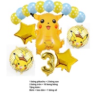 Set bóng hình Pikachu set sinh nhật chủ đề Pikachu trang trí sinh nhật Fubao Store