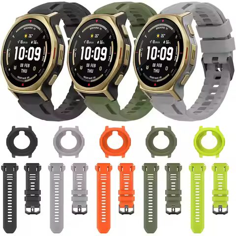 For Huami Amazfit T-Rex3 Pro 44mm Silicone Strap+Case Sport Wristband Bracelet For Amazfit T-Rex3 Pr