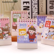 buddyboyyan 2023 Kawaii Mini Desktop Calendar Planner Desk Calendar Office Stationery BYN