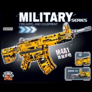 Can Shoot Chinese Building Blocks ak Sniper Heavy M4 Assault Rifle Mechanical Science Education Boy 