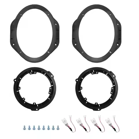 AB16-Wire Adapter+ 6X9" Front Door Speaker Bracket 6.5" Rear Speaker Wiring Spacer Kit For Ford F-15