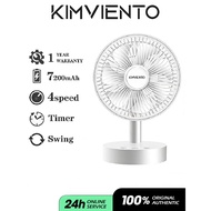 F62E 7200mah Fan Rechargeable 7 Speed Daun Kipas  Adjustable 720° Rotatable Desktop  Close Time 12 H