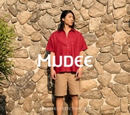 MUDEE เสื้อเชิ๊ตฮาวาย ผ้าลินิน สีแดงทับทิม Linen Shirt - Ruby