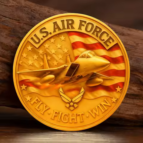 U.S Air Force 2D Printed Gold Plated Collection Coin Since 1947 American Air Power Souvenir Coin