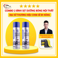Combo 2 Xịt Dưỡng Bóng Nội Thất Ghế Da Ô Tô Hương Cafe OMINO M96 500ml - Chính Hãng Omino Vietnam