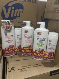 Sữa Tắm Dưỡng Sáng Da Hazeline 800gr/1kg tặngSữa Tắm Trắng Da Hazeline Dưỡng Ẩm Dưỡng Yến Mạch Dâu T