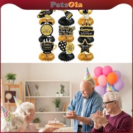 [PETSOLA] 9Pcs Retirement Party Decorations Black and Gold Honeycomb for Office Events