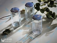 早期luminarc八角－透 • 調味罐 (餐具/舊貨/老物/玻璃/鹽/糖)