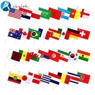 [Okwish] 32ประเทศกาตาร์2022 World Cup Stick Flag Small Mini Hand Held Flags Banner