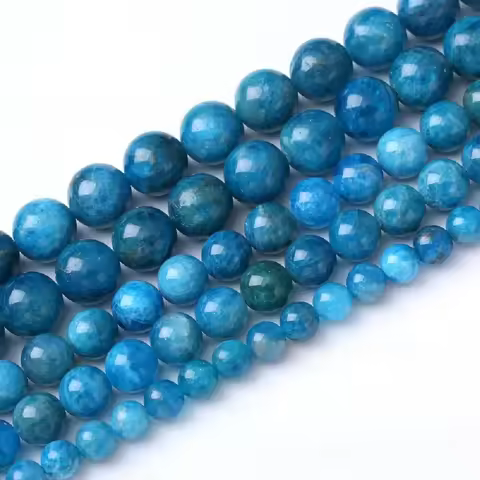 Natural Stone Blue Apatite Beads Round Loose Spacer Beads for Jewelry Making DIY Bracelet Gem bead 4