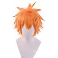 cosplay Anime Haikyuu Wig Men's Orange Fluffy Short Wig Halloween Costume Wig (Hinata Shoyo wig)