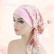 Women Muslim Hijab Cancer Chemo Hat Cancer Head Scarf Chemo Hair Loss Hat Turban Pre-Tied Headwear