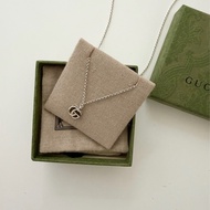 Gucci 亮銀項鍊 G項鍊 男生項鍊 雙G 925銀