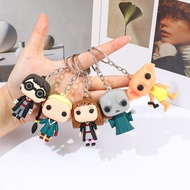 Bandai | 5pcs Harry Potter Fun Character 3D Silicone Keychain Set Harry Potter Draco Hermione Voldem