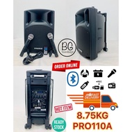 Dynamax PRO110A 10 Inch Active Portable Speaker System with Bluetooth, 2 Units Wireless Mic and USB 