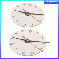2Sets Wooden Clock Face Round Beige Blank Panel with Hands for Wall Clocks kenaier