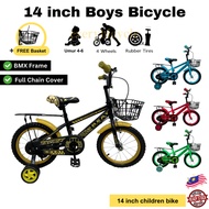 CHILDHOOD 14 inch Boys Bicycle 4 Wheels Lelaki sesuai untuk Umur 4 to 6 with Training Wheels 儿童自行车