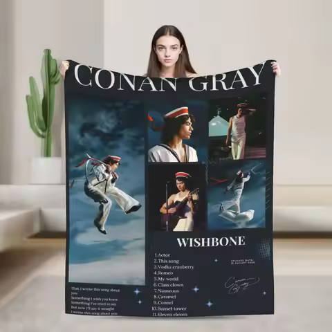 Conan Gray Blanket Soft Warm Novelty Plush Throw Blanket For Living Room Camping Flannel Bedspread B