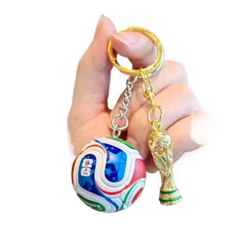 FIFA 26 Years Match Ball Trophy Keychain Model Plastic Mini Soccer Ball Key Ring Bag Charm Sports Fa