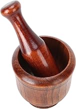 Wooden Mortar And Pestle Set, Mortar And Pestle Wood Wooden Mortar &amp; Pestle Grinding Bowl Set Garlic Crush Pot Kitchen Tool for Grinding Food