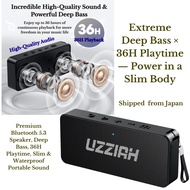 Premium Bluetooth 5.3 Speaker, Deep Bass, 36H Playtime, Slim & Waterproof Portable Sound, from Japan