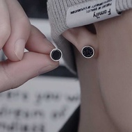 S999 Pure Silver Earrings Men's Trendy High-End Temperament Niche Unique Men's Trendy Men Hip-Hop Ru