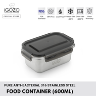 iGOZO Pure Anti-Bacterial 316 Stainless Steel Food Container Lunch Box (600ml / 1000ml / 1400ml / 2000ml / 2800ml)