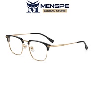 MENSPE Glasses Vintage Style Half-rim Glasses Fashion Semi Frame Clear Lens Glasses Blue Light Block